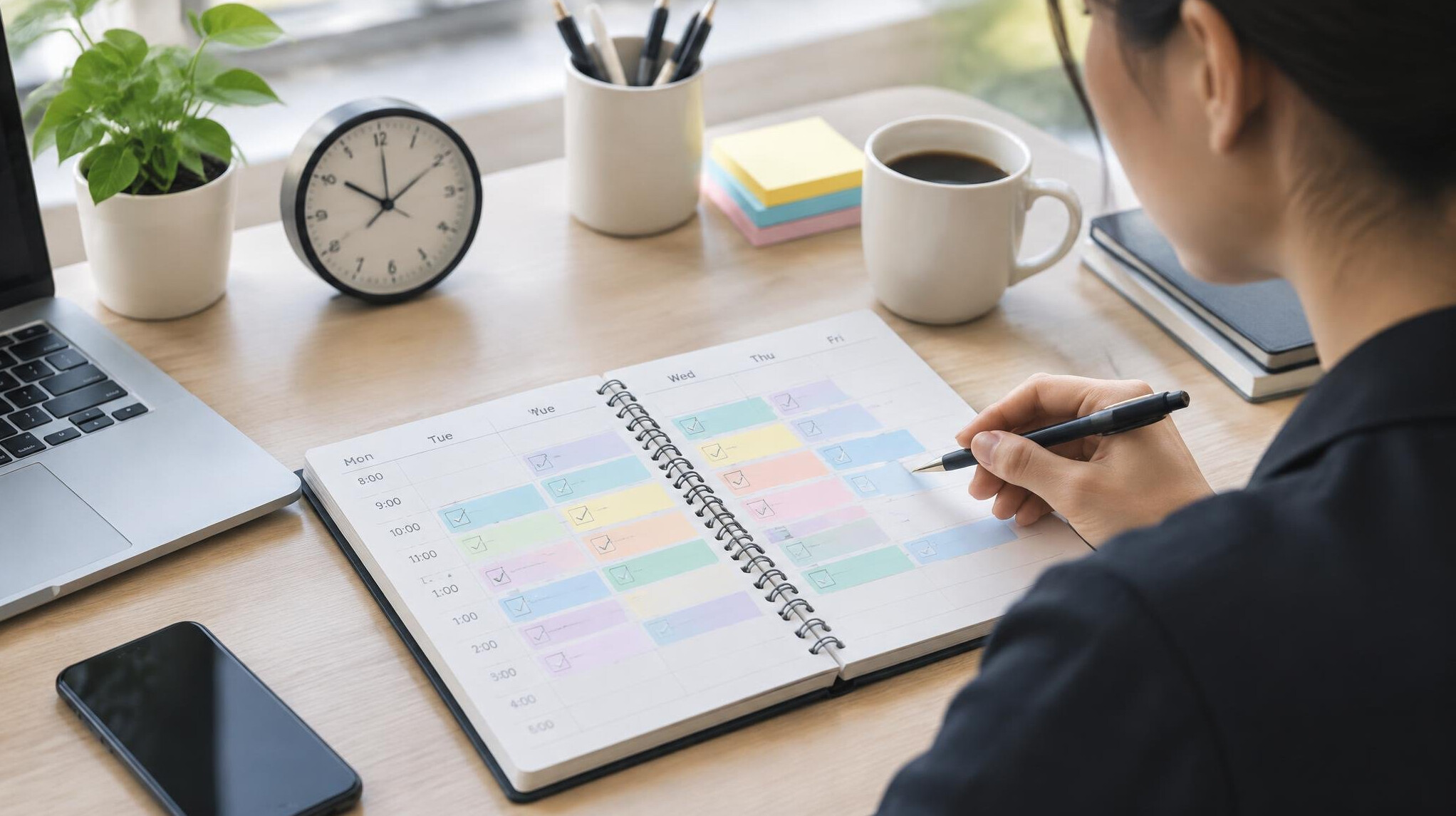 person checking calendar